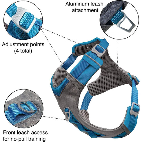 Kurgo Journey Air Dog Harness Blue Medium - Poudre Pet & Feed Supply 2